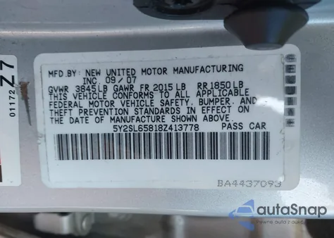 2008 Pontiac Vibe from USA, damaged, VIN 5Y2SL65818Z413778